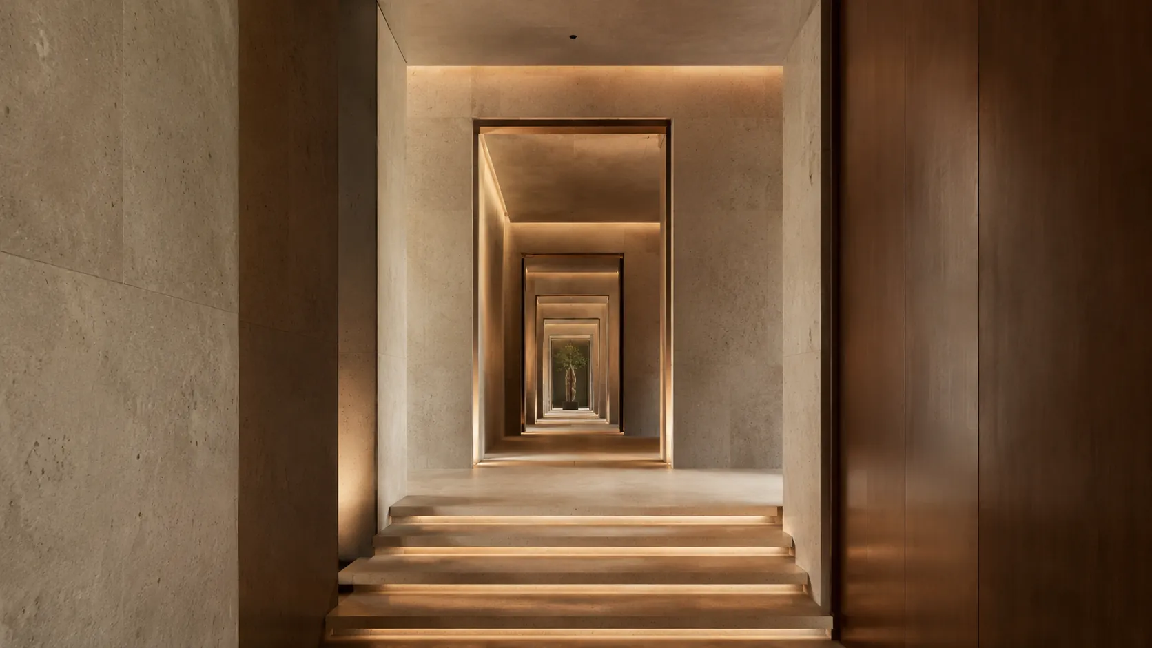 Recessed corridor of repeated thresholds, Studio NSQ